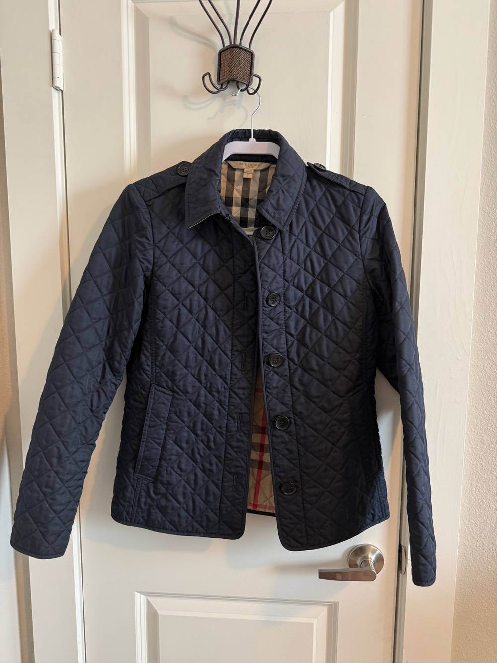 Burberry Quilted Jacket with Beige and Black Check Lining